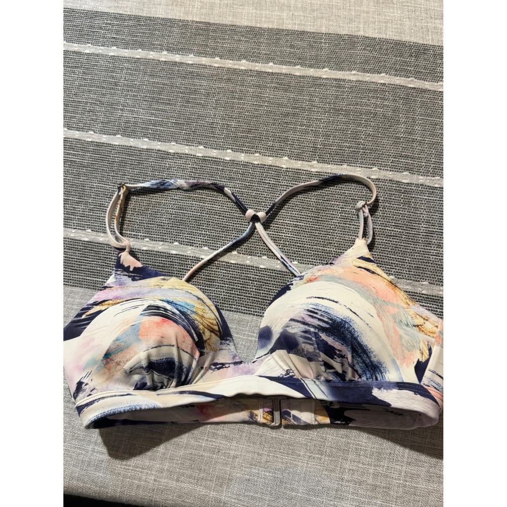 Athleta Abstract Print Halter Bikini Top Women's XS